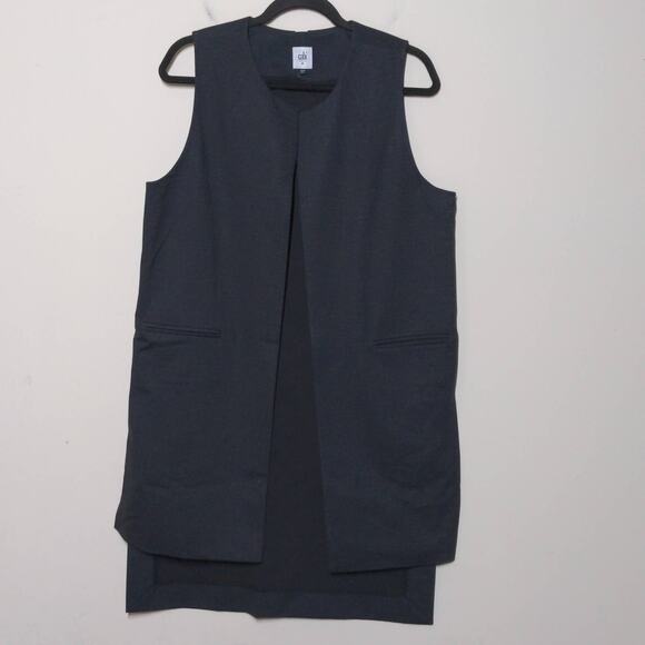 Cabi Drafting Vest 3178 Black Sleeveless Open Front Split Hem Career Pockets M - Picture 9 of 9